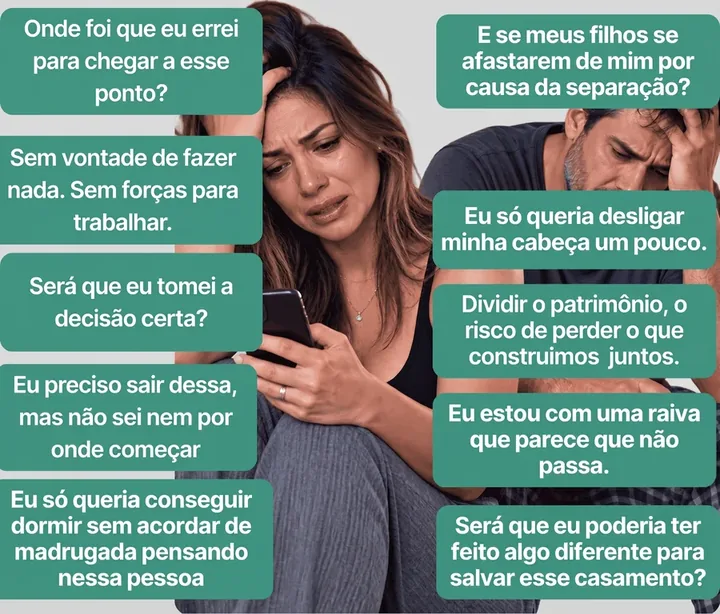 Mulher pensativa lidando com o luto do fim do casamento